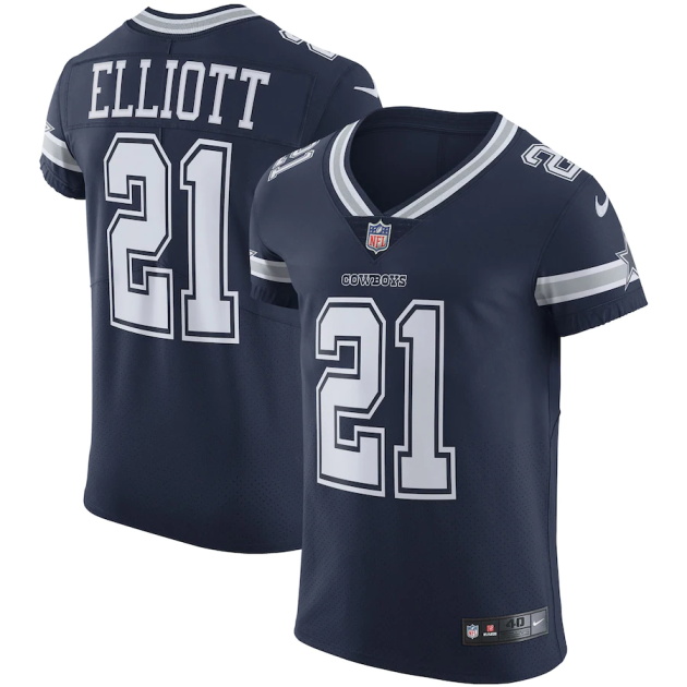 mens nike ezekiel elliott navy dallas cowboys vapor elite jersey